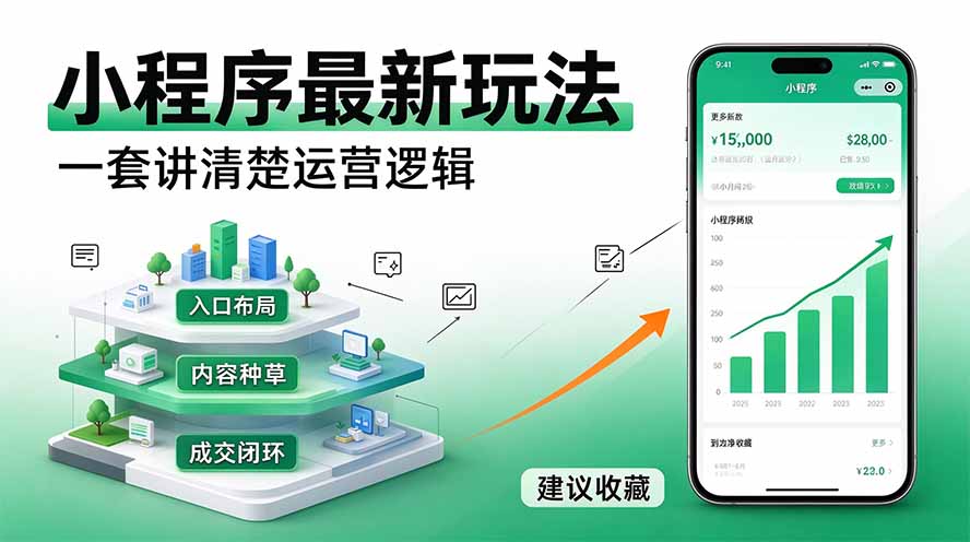 （20876期）微信小程序最新玩法   四种收益来源，单日收入400+-翌晨科技网