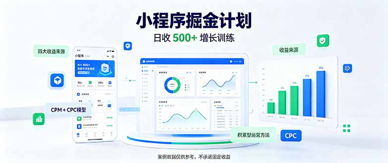 （21046期）一部手机日入500+，微信小程序掘金计划，四种收入来源，长期稳定可靠-翌晨科技网