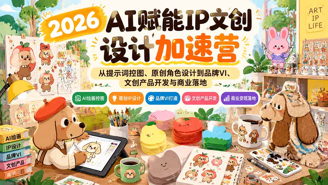 （21151期）2026AI赋能IP文创设计加速营：从提示词控图、原创角色设计到品牌VI、文创产品开发与商业落地-翌晨科技网