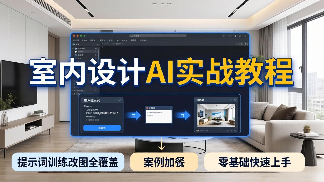 （18216期）2026室内设计AI实战教程，提示词训练改图全覆盖，搭配案例加餐，零基础也能快速上手-翌晨科技网
