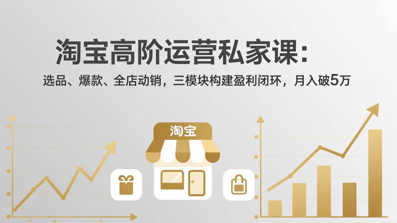 （18095期）淘宝高阶运营私家课（更新26年4月18）：选品、爆款、全店动销，三模块构建盈利闭环，月入破5万-翌晨科技网