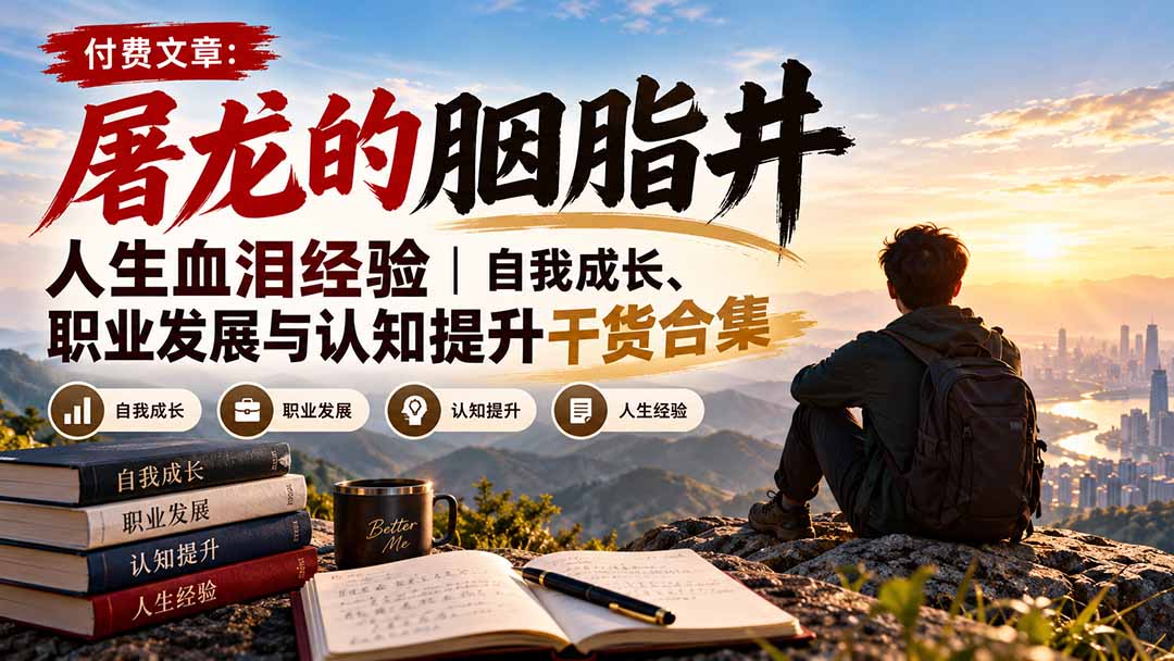 （20943期）付费文章：屠龙的胭脂井人生血泪经验｜自我成长、职业发展与认知提升干货合集-翌晨科技网