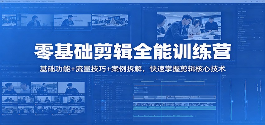 零基础剪辑全能训练营：基础功能+流量技巧+案例拆解，快速掌握剪辑核心技术-翌晨科技网