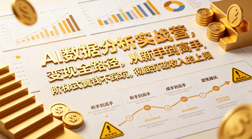 AI数据分析实战营，变现全路径，从新手到高手，阶梯式賺钱不踩坑，彻底打破收入的上限-翌晨科技网