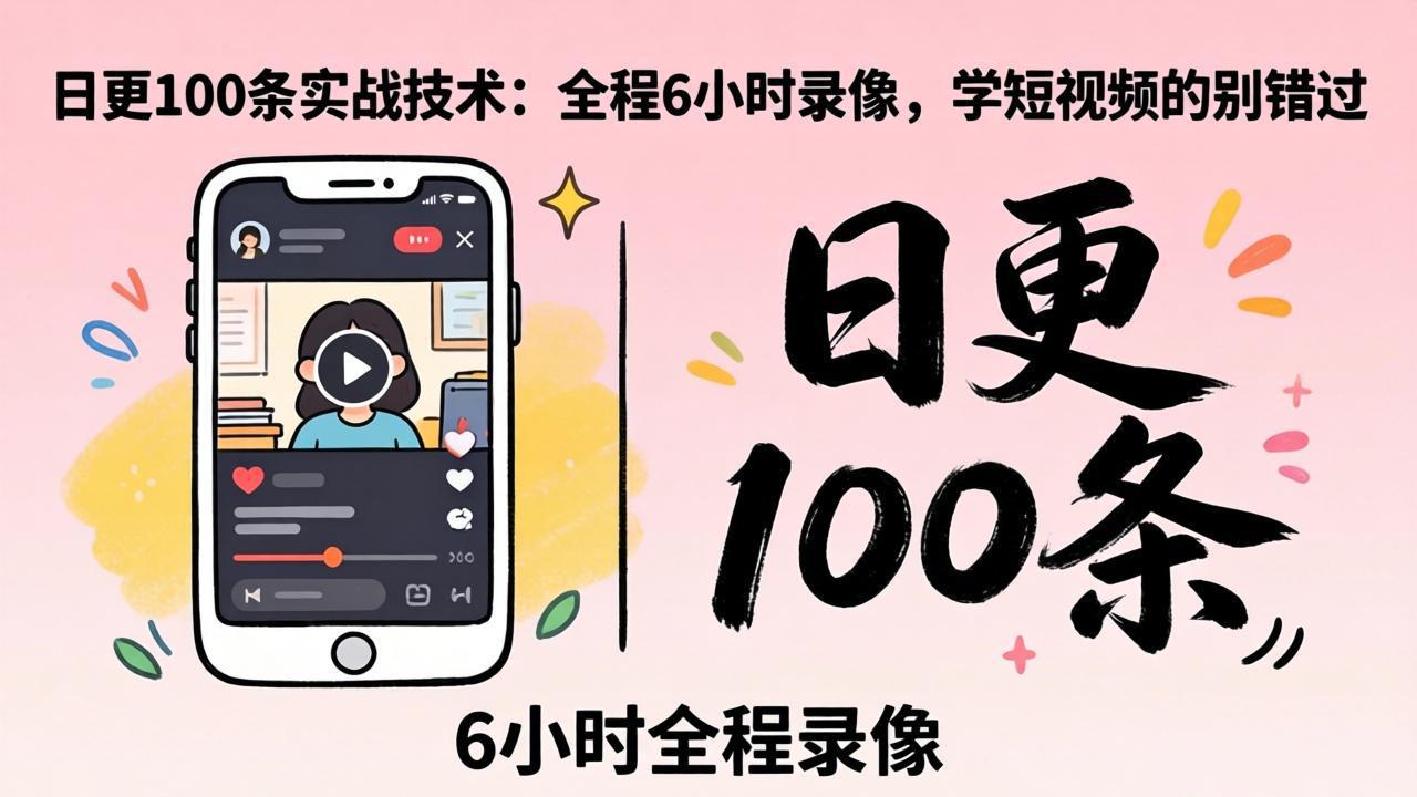 （18097期）某工作坊东莞2026年4月12线下课：日更100条实战：全程6小时录像，学短视频的别错过-翌晨科技网