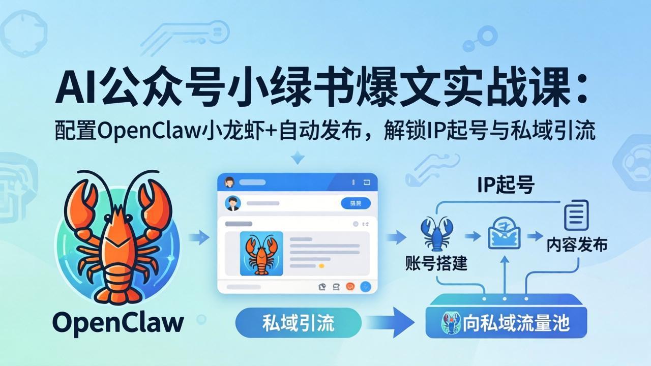 （18132期）AI公众号小绿书变现实战课：小绿书爆文写作+OpenClaw自动发布，解锁IP起号与私域引流-翌晨科技网
