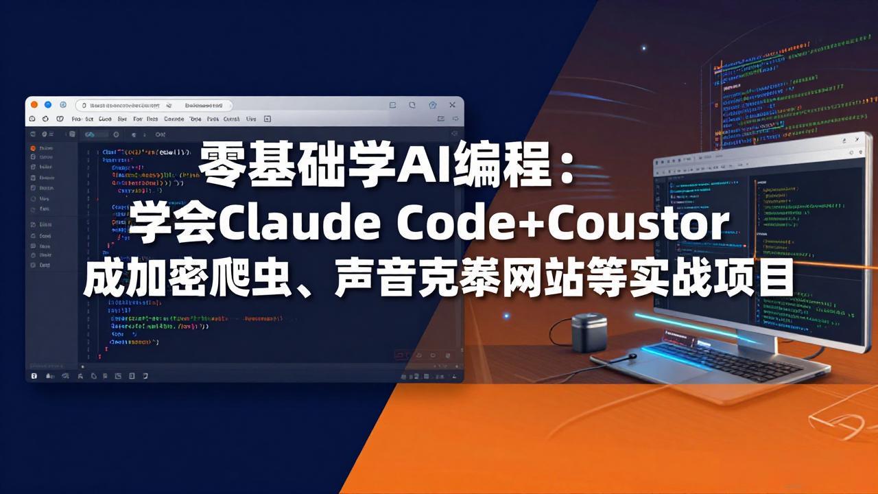 （17941期）零基础学AI编程：学会Claude Code+Cursor完成加密爬虫、声音克隆网站等实战项目-翌晨科技网