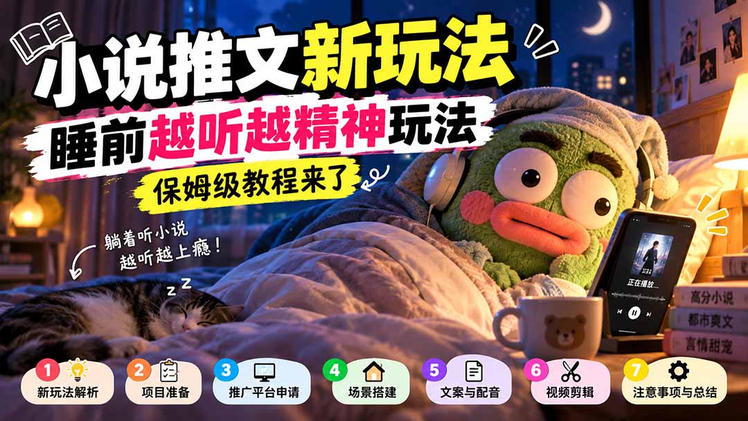 （20947期）小说推文新玩法，睡前越听越精神玩法，保姆级教程来了-翌晨科技网