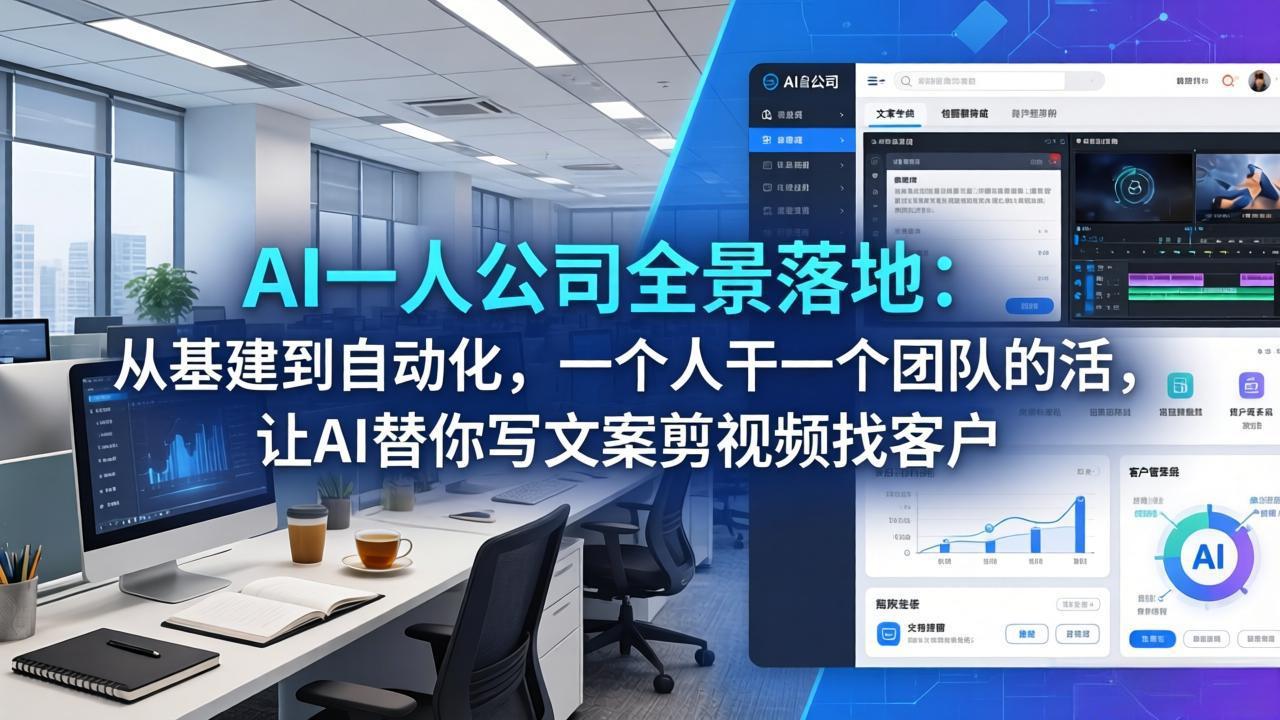（17939期）AI一人公司全景落地：从基建到自动化，一个人干一个团队的活，让AI替你写文案剪视频找客户-翌晨科技网