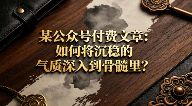 某公众号付费文章：如何将沉稳的气质深入到骨髓里？-翌晨科技网