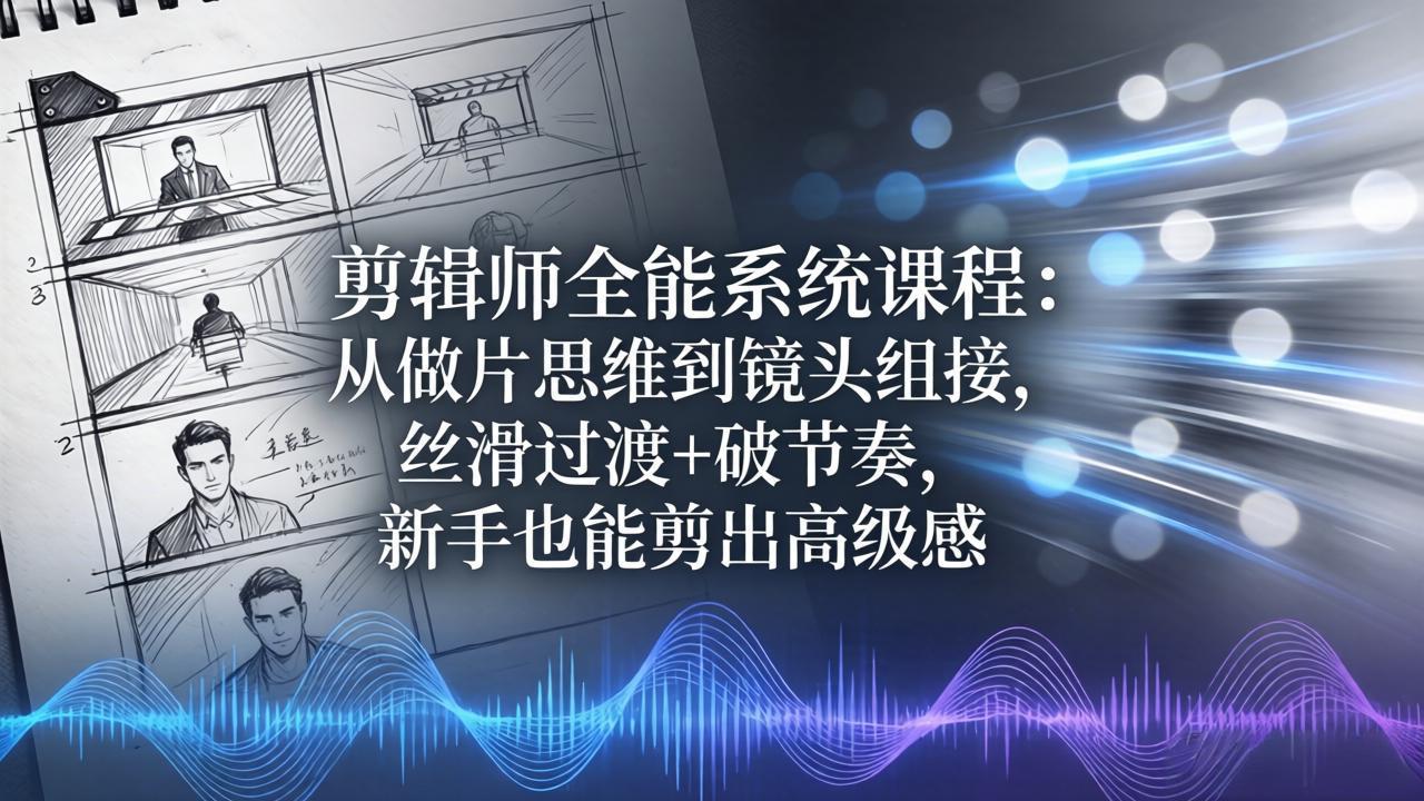 （18260期）剪辑师全能系统课程：从做片思维到镜头组接，丝滑过渡+破节奏，新手也能剪出高级感-翌晨科技网