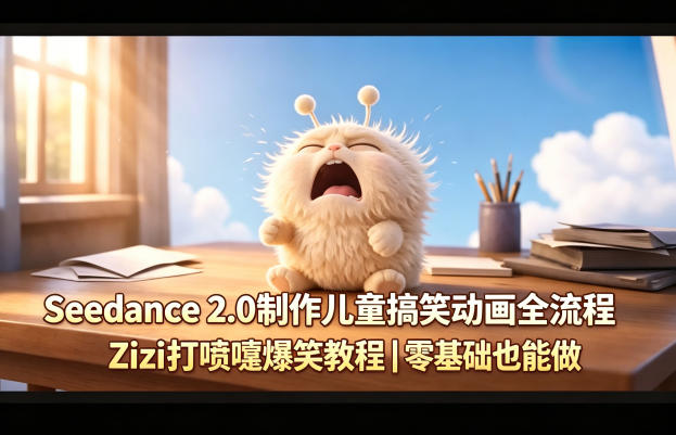 Seedance 2.0制作儿童搞笑动画全流程Zizi打喷嚏爆笑教程｜零基础也能做-翌晨科技网