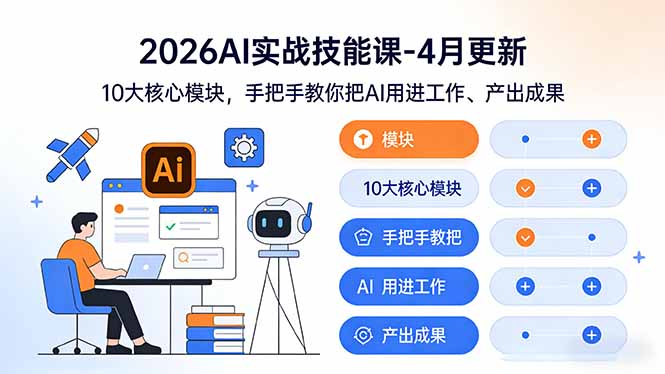 （17941期）2026AI实战技能课-4月更新：10大核心模块，手把手教你把AI用进工作、产出成果-翌晨科技网