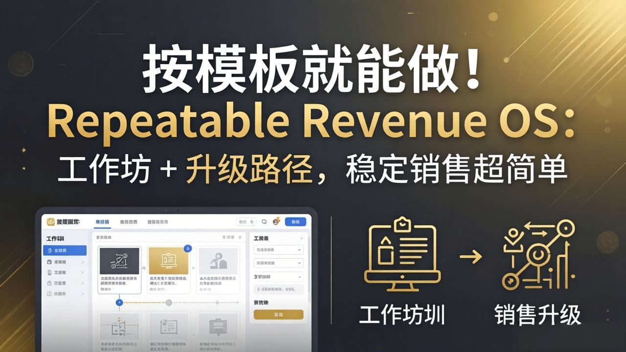 （18085期）按模板就能做！Repeatable Revenue OS：工作坊 + 升级路径，稳定销售超简单-翌晨科技网