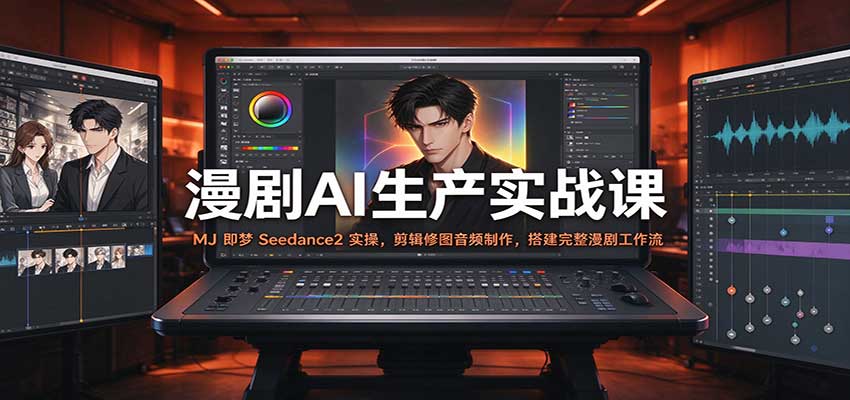 漫剧AI生产实战课：MJ 即梦 Seedance2 实操，剪辑修图音频制作，搭建完整漫剧工作流-翌晨科技网