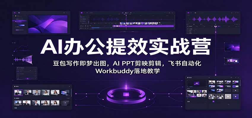 AI办公提效实战营：豆包写作即梦出图，AI PPT剪映剪辑，飞书自动化 Workbuddy落地教学-翌晨科技网