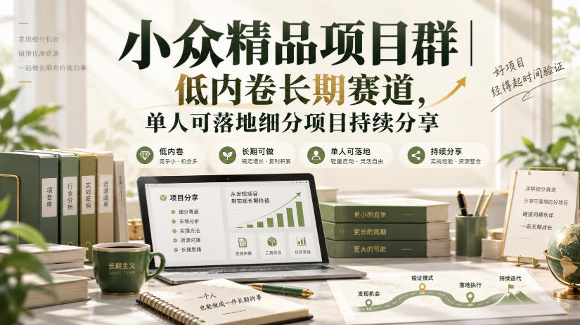 小众精品项目群｜低内卷长期赛道，单人可落地细分项目持续分享-翌晨科技网