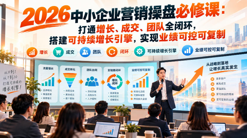 2026中小企业营销操盘必修课：打通增长、成交、团队全闭环，搭建可持续增长引擎，实现业绩可控可复制-翌晨科技网