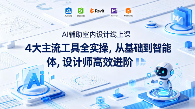 AI辅助室内设计线上课｜4大主流工具全实操，从基础到智能体，设计师高效进阶-翌晨科技网