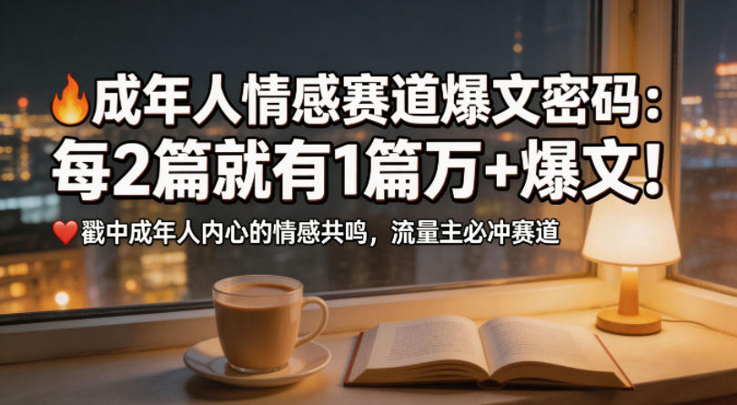 公众号流量主成年人情感心理赛道，流量最大，受众最广的主流赛道之一，平均每2篇就有1篇万爆文章-翌晨科技网