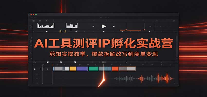 AI工具测评IP孵化实战营：剪辑实操教学，爆款拆解改写到商单变现-翌晨科技网