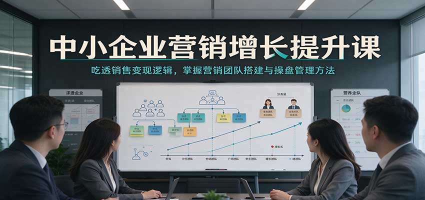中小企业营销增长提升课：吃透销售变现逻辑，掌握营销团队搭建与操盘管理方法-翌晨科技网