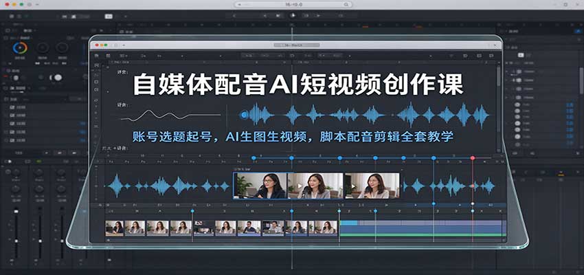 自媒体配音AI短视频创作课：账号选题起号，AI生图生视频，脚本配音剪辑全套教学-翌晨科技网