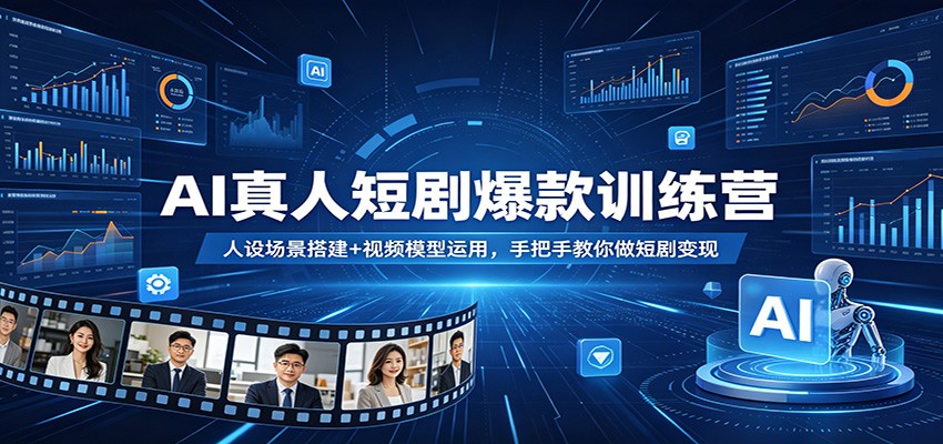 AI真人短剧爆款训练营：人设场景搭建+视频模型运用，手把手教你做短剧变现-翌晨科技网