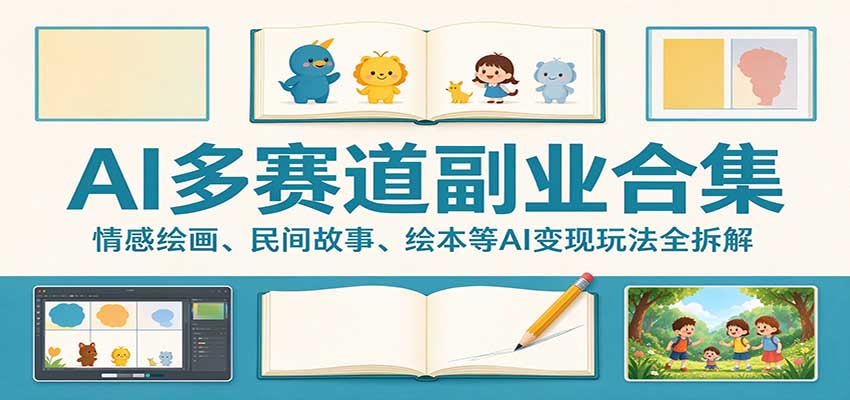 AI多赛道副业合集：情感绘画、民间故事、绘本等AI变现玩法全拆解-翌晨科技网