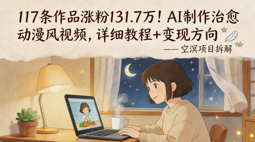 117条作品涨粉131.7W！AI制作治愈动漫风视频，详细教程+变现方向-翌晨科技网