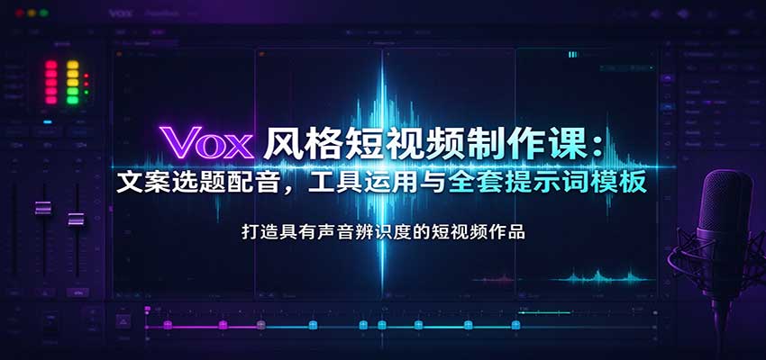 Vox风格短视频制作课：文案选题配音，工具运用与全套提示词模板-翌晨科技网
