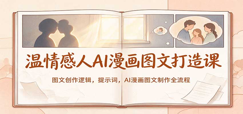 温情感人AI漫画图文打造课：图文创作逻辑，提示词，AI漫画图文制作全流程-翌晨科技网