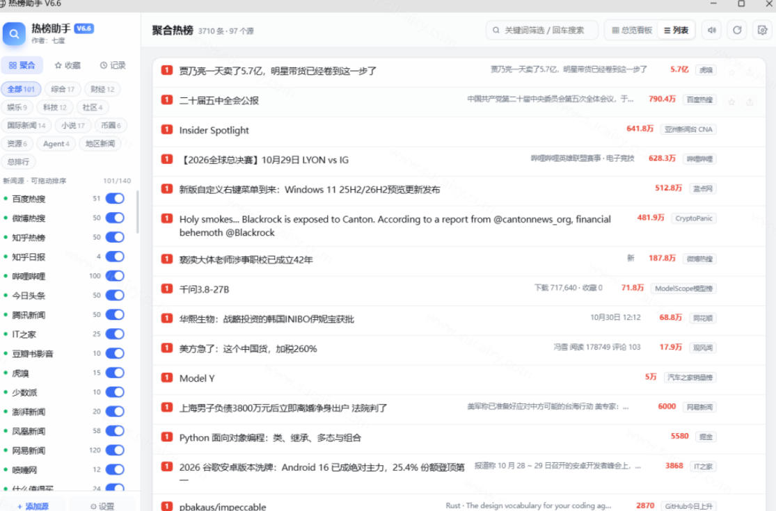 图片[3]-群友做了个非常不错的热点汇总工具！自媒体达人必备，聚合70+热榜信息，简约美观rebang-helper-翌晨科技网