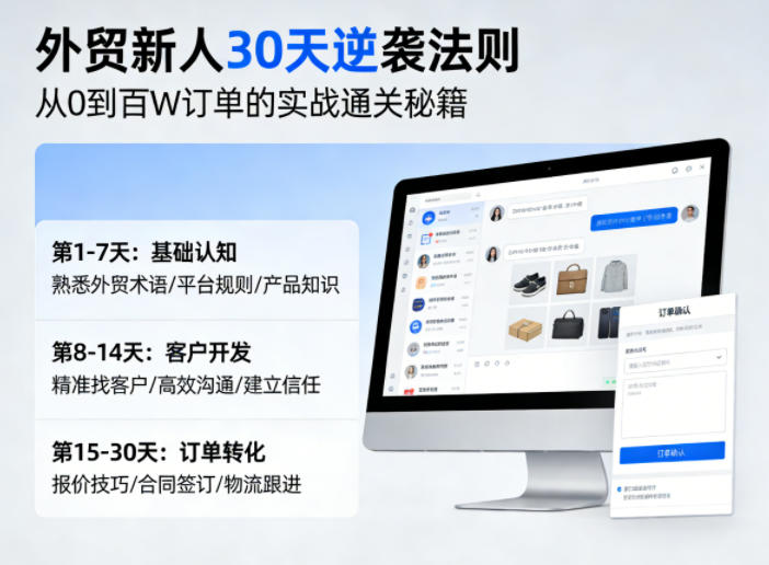 外贸新人30天逆袭法则，教你从0到百W订单的实战通关秘籍-翌晨科技网