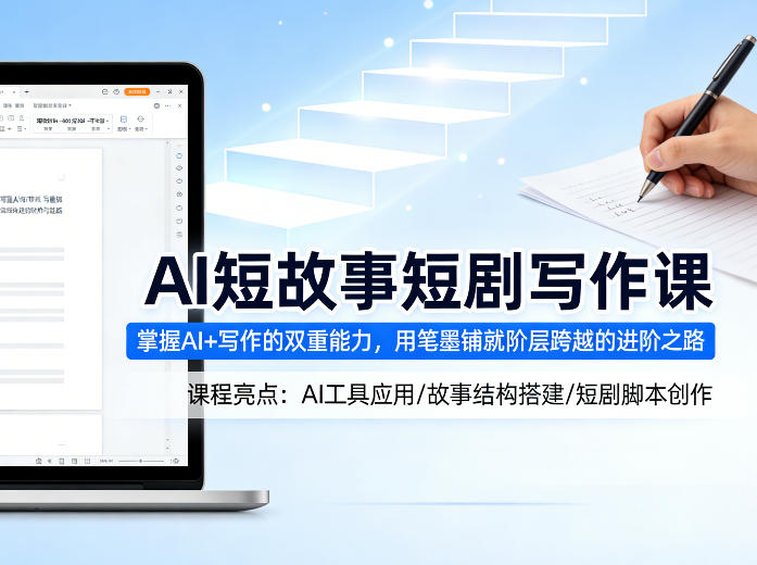 AI短故事短剧写作课，掌握AI+写作的双重能力，用笔墨铺就阶层跨越的进阶之路-翌晨科技网