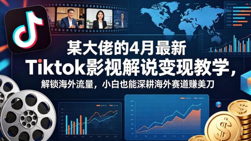 某大佬的4月最新Tiktok影视解说变现教学，解锁海外流量，小白也能深耕海外赛道賺美刀-翌晨科技网