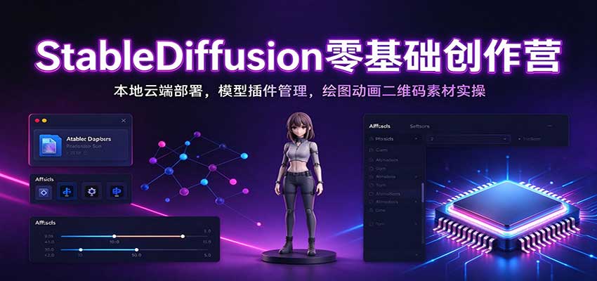 StableDiffusion零基础创作营：本地云端部署，模型插件管理，绘图动画二维码素材实操-翌晨科技网
