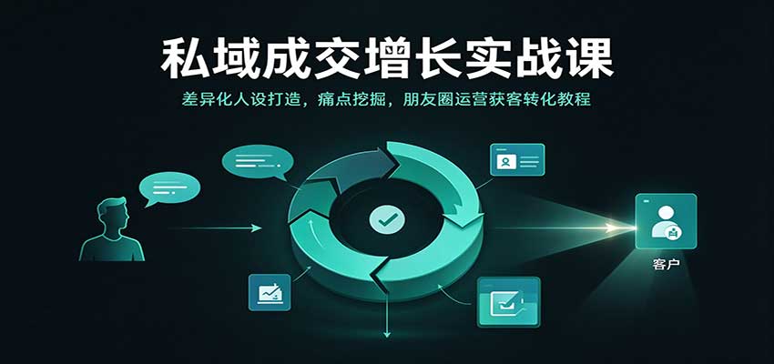 私域成交增长实战课：差异化人设打造，痛点挖掘，朋友圈运营获客转化教程-翌晨科技网