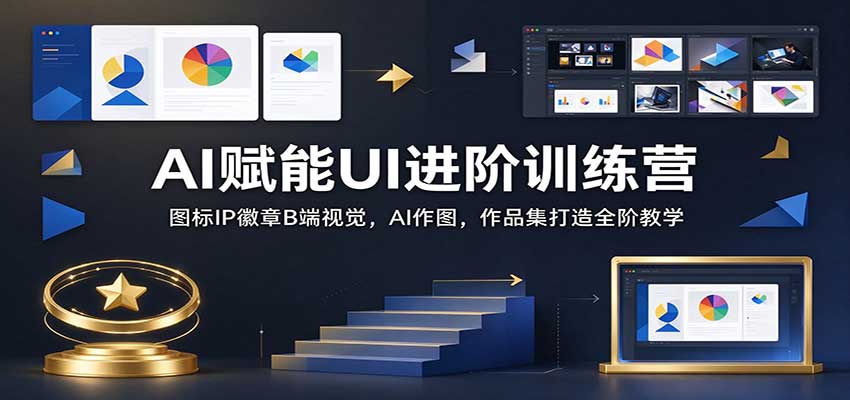 AI赋能UI进阶训练营：图标IP徽章B端视觉，AI作图，作品集打造全阶教学-翌晨科技网