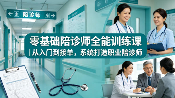 零基础陪诊师全能训练课｜从入门到接单，系统打造职业陪诊师-翌晨科技网