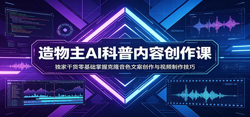 AI科普内容创作课:独家干货零基础掌握克隆音色文案创作与视频制作技巧-翌晨科技网