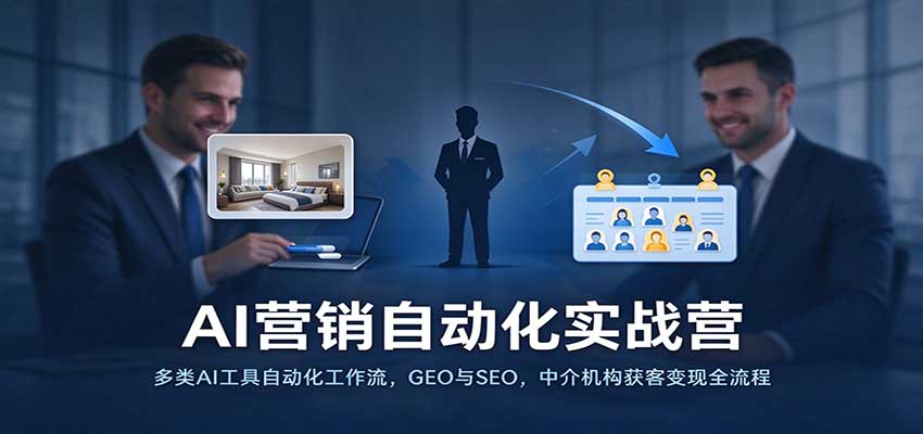 AI营销自动化实战营：多类AI工具自动化工作流，GEO与SEO，中介机构获客变现全流程-翌晨科技网