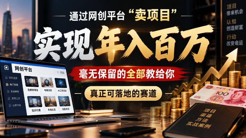 通过网创平台“卖项目”实现年入100w，毫无保留的全部教给你，真正可落地的赛道【揭秘】-翌晨科技网
