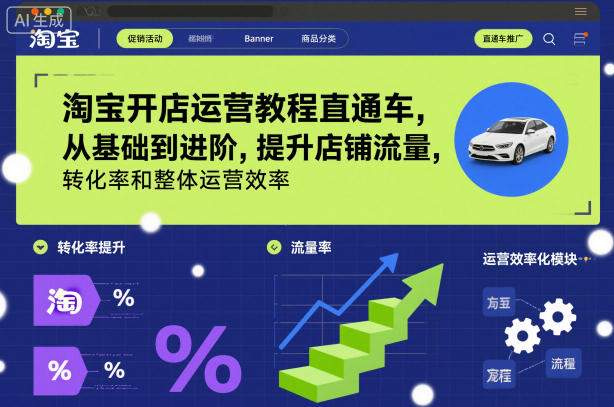 淘宝开店运营教程直通车，从基础到进阶，提升店铺流量，转化率和整体运营效率（更新26年4月20日）-翌晨科技网