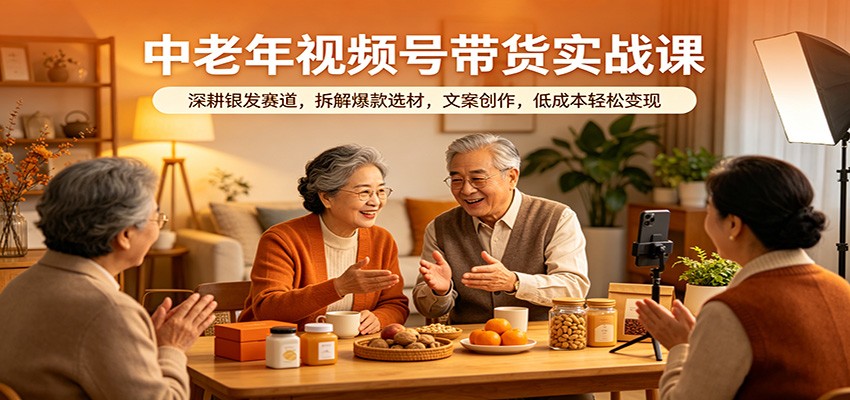 中老年视频号带货实战课:深耕银发赛道,拆解爆款选材,文案创作,低成本轻松变现-翌晨科技网