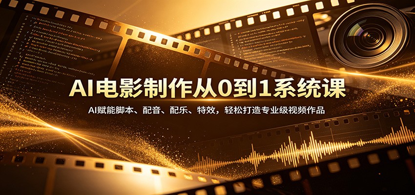 AI电影制作从0到1系统课：AI赋能脚本、配音、配乐、特效，轻松打造专业级视频作品-翌晨科技网