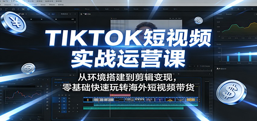 TIKTOK短视频实战运营课：从环境搭建到剪辑变现，零基础快速玩转海外短视频带货-翌晨科技网