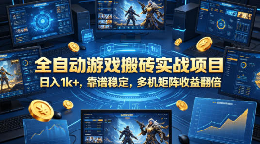 全自动游戏搬砖实战项目，日入1k+，靠谱稳定，多机矩阵收益翻倍【揭秘】-翌晨科技网