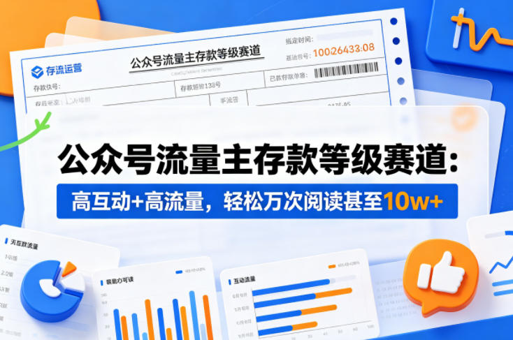 公众号流量主之存款等级赛道，高互动+高流量，轻松达到万次阅读，甚至10w+-翌晨科技网