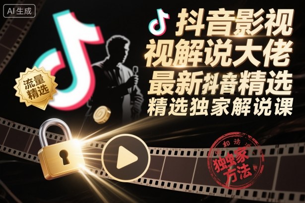 抖音影视解说大佬最新抖音进精选和独家方法，精选独家解说课（更新26年3月）-翌晨科技网